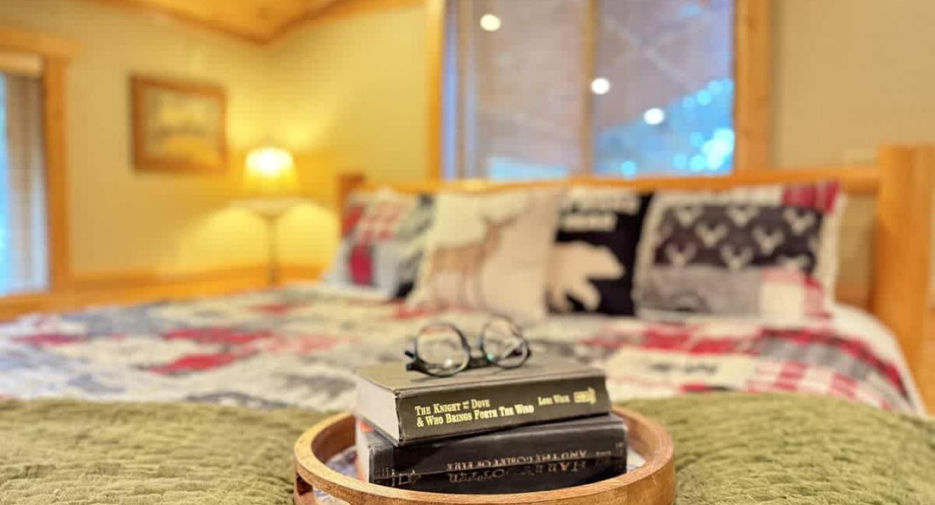 Master bedroom King bed.