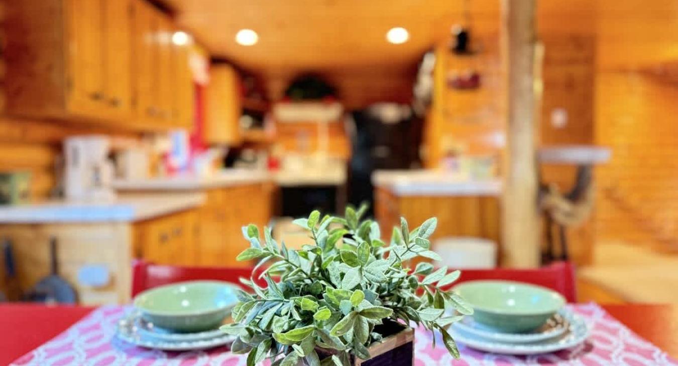 Kitchen table view into the kitchen.