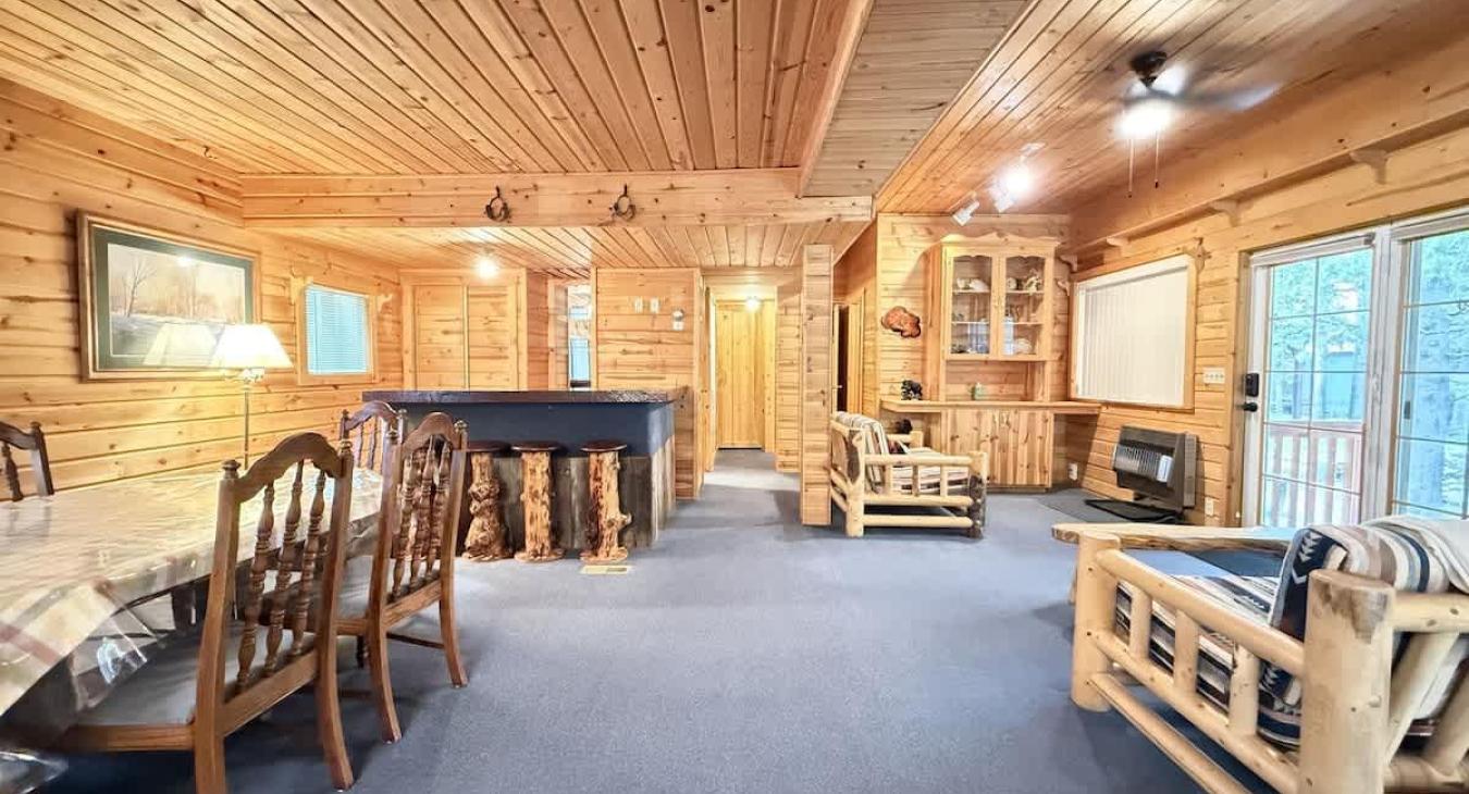 Dining room table with seating for everyone.