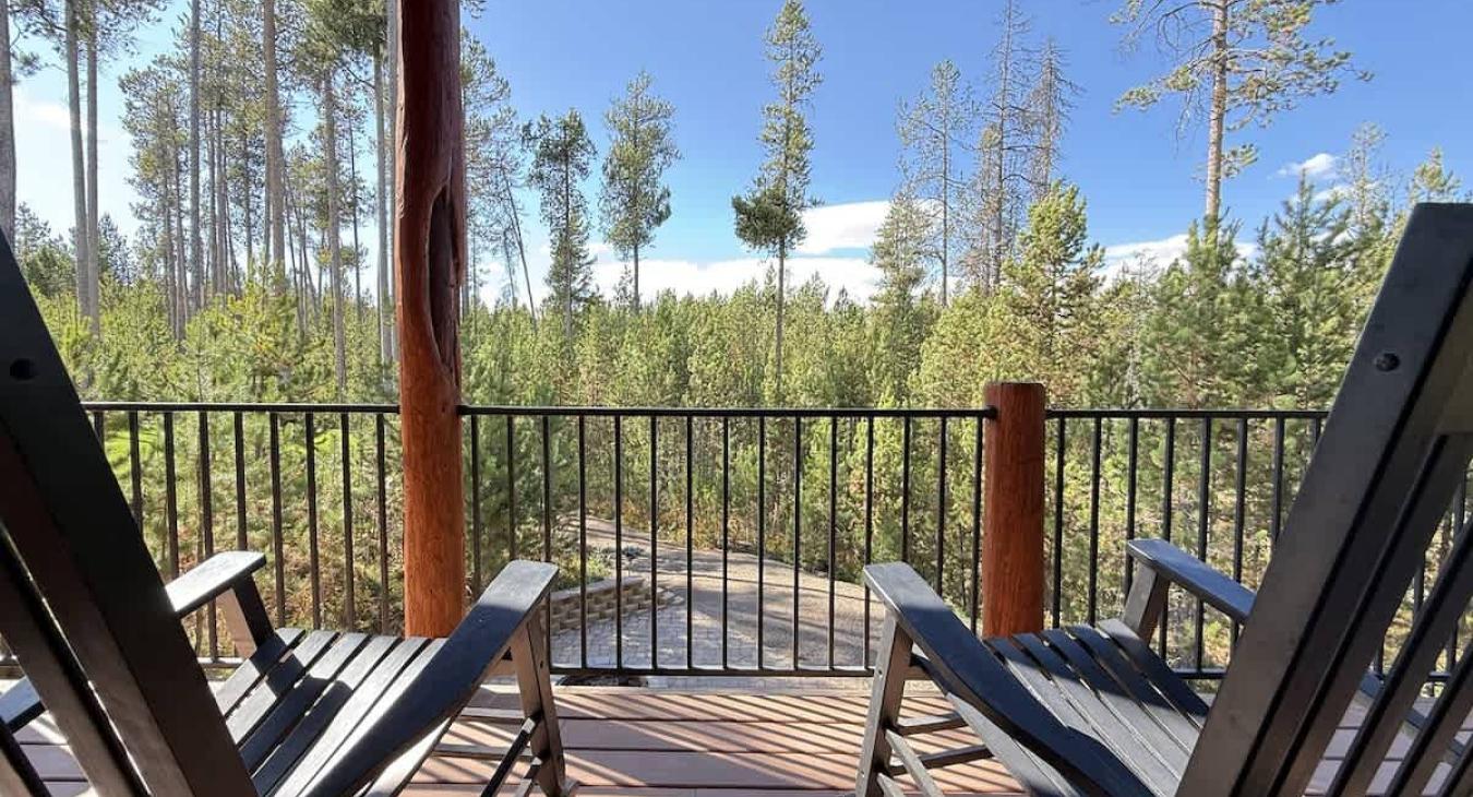 Relax on the back porch and enjoy nature.