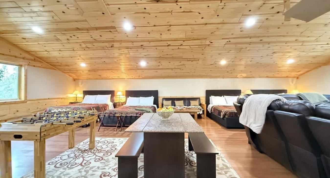 foose ball table and small kitchen table and game table