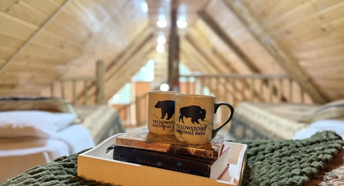 Relax upstairs with a cup of hot cocoa.