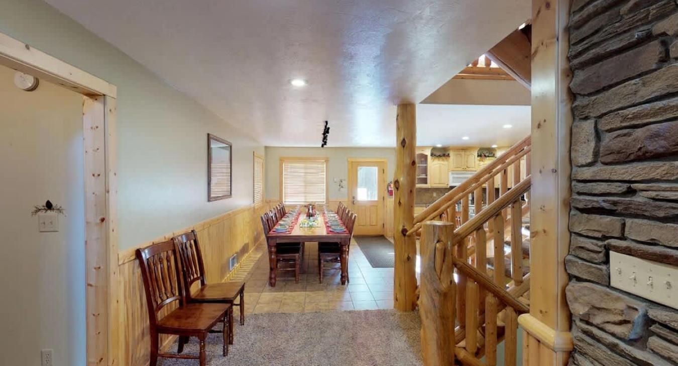 Access to the upstairs loft is through the stairs pictured here.