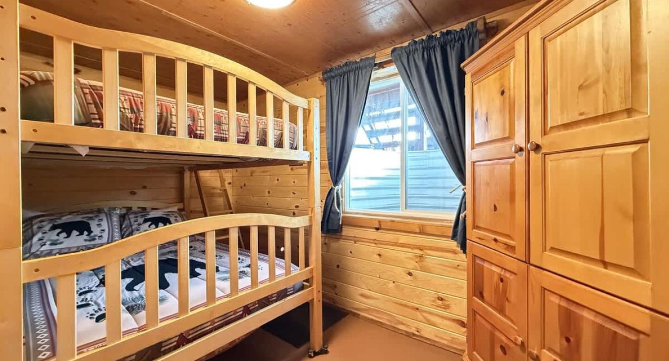 Basement bedroom with full size bunk