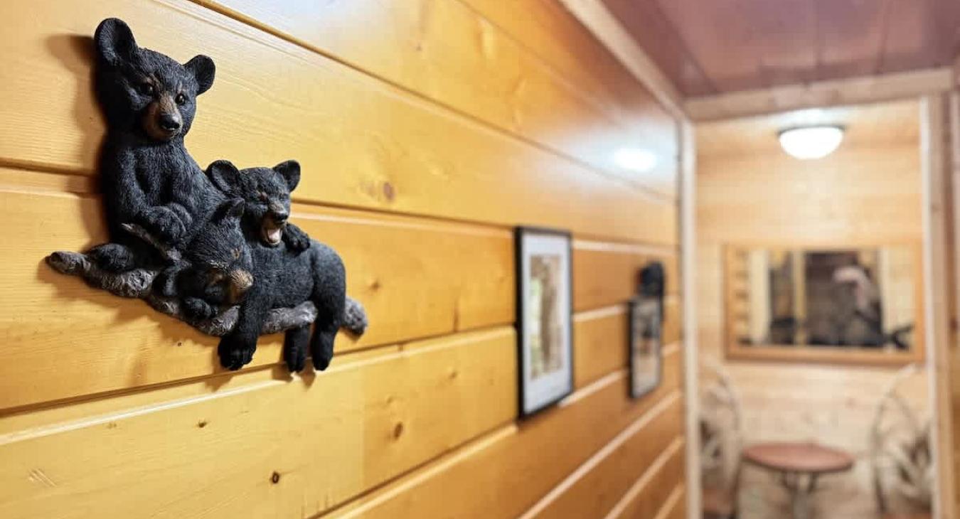 Black Bears adorn the hallway