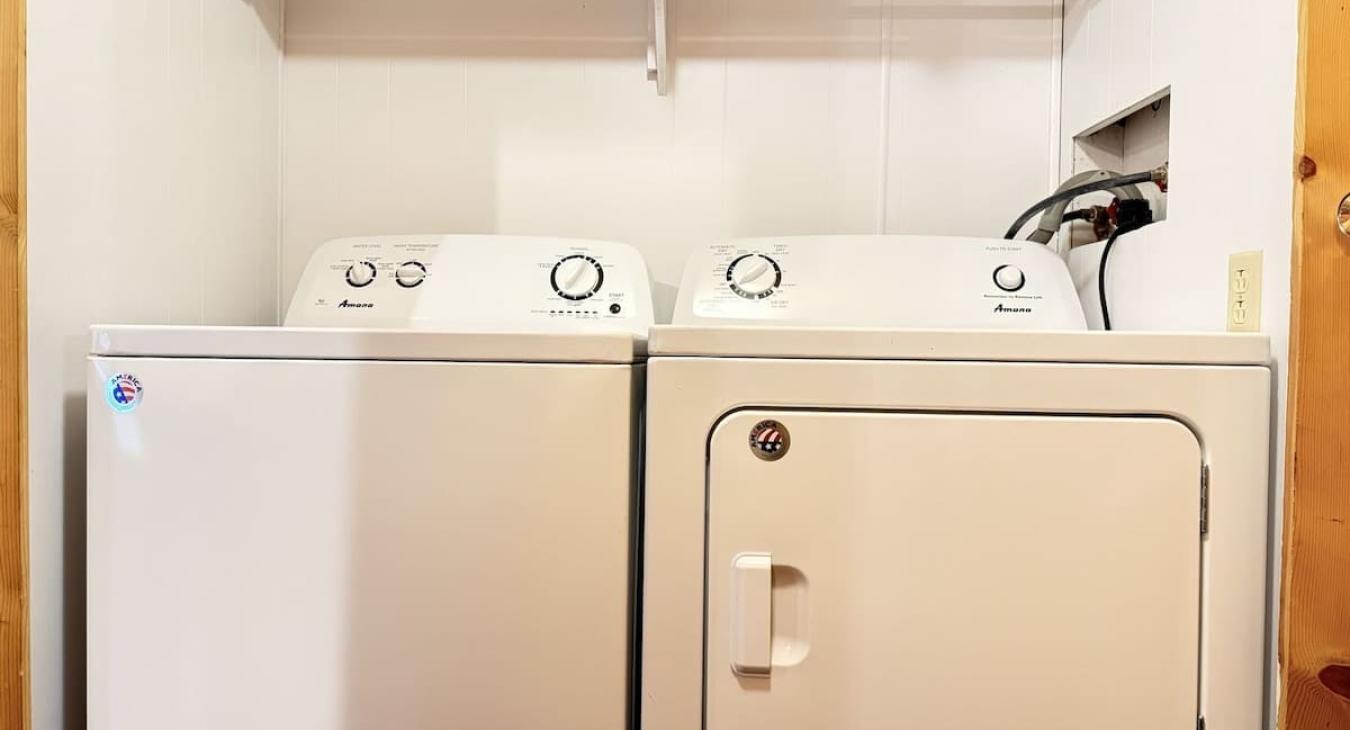 Full size washer and dryer are available for your use, laundry soap is provided.