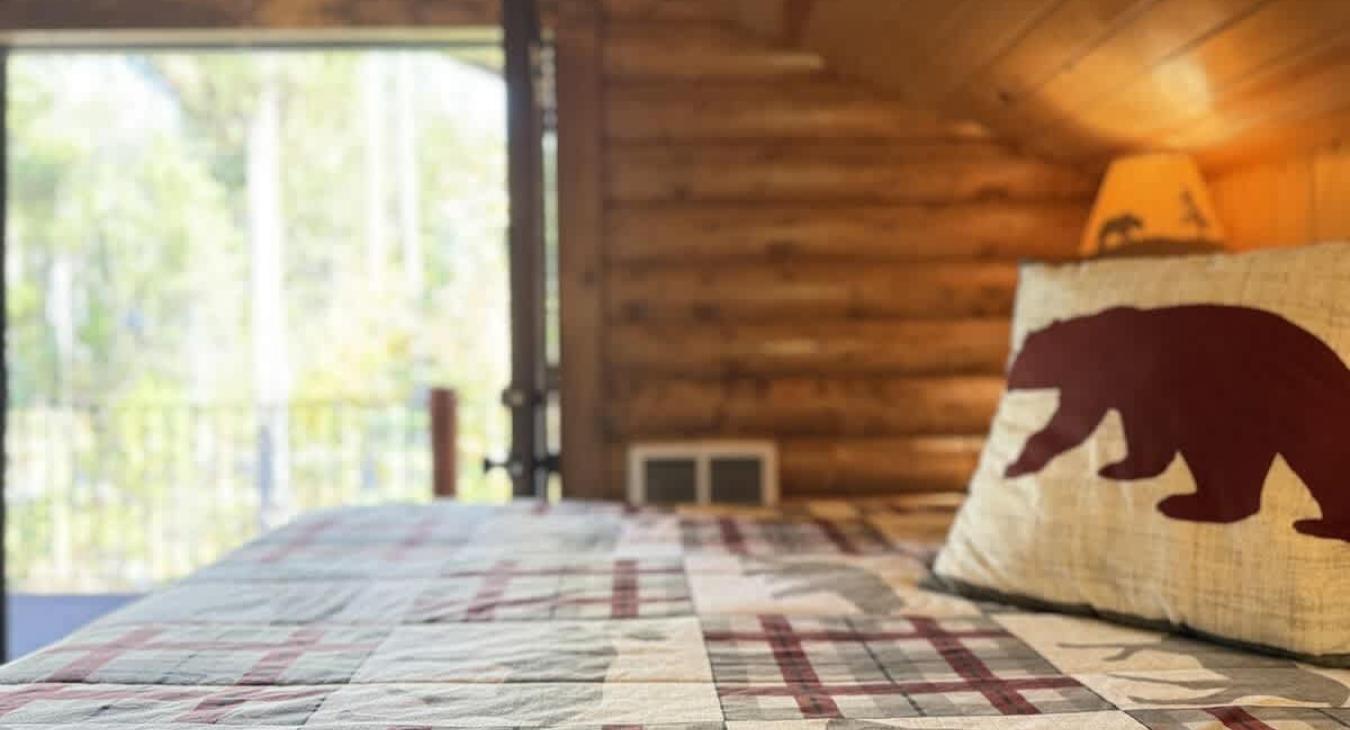 Access to the deck is available from the double doors.