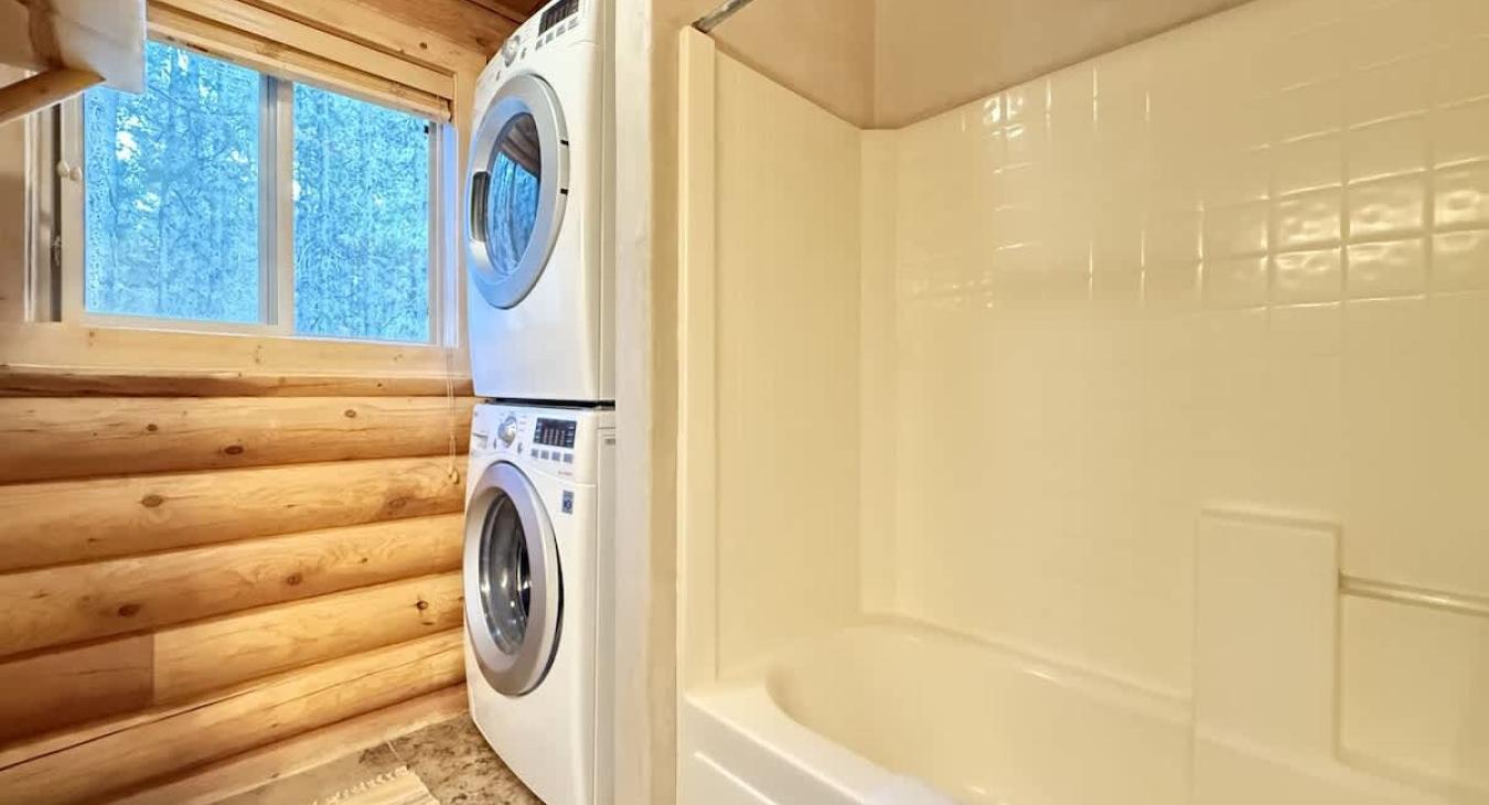 A washer and dryer is located in the main bathroom for your use. Laundry soap is provided as well.