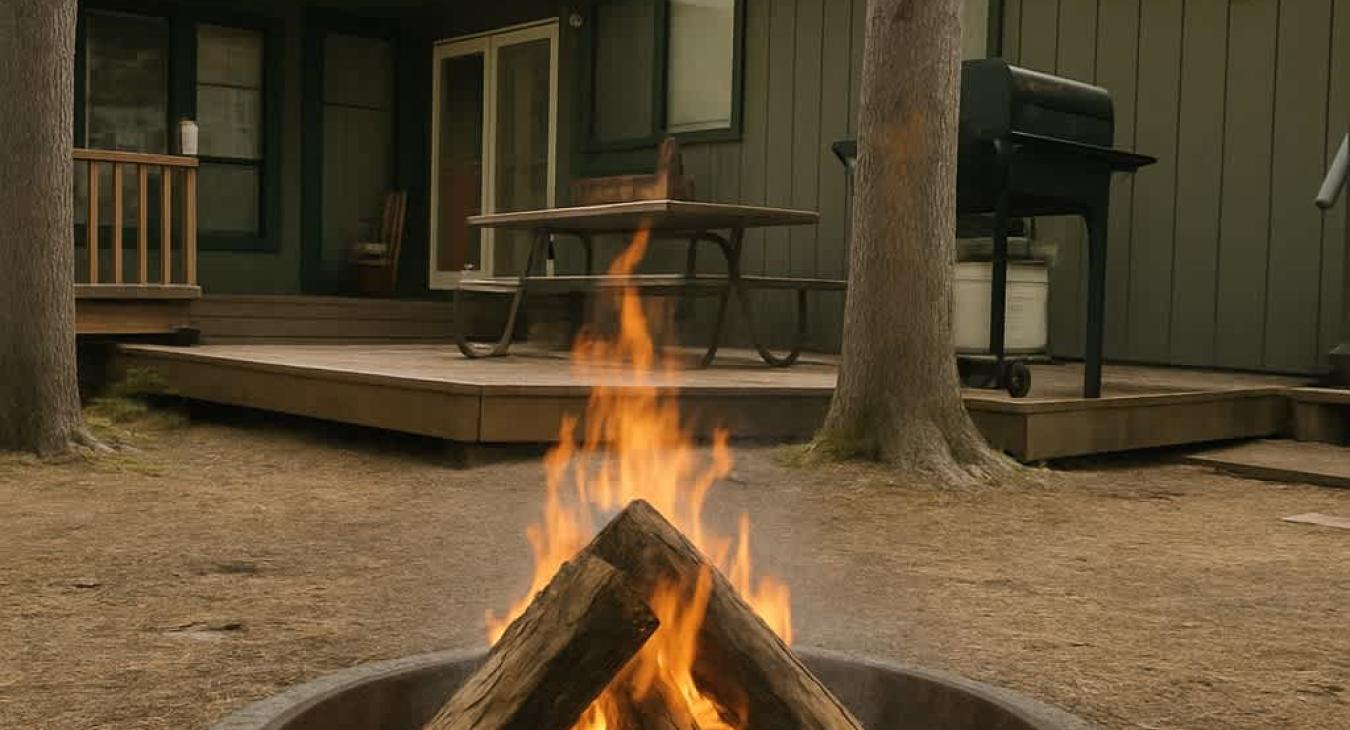 Enjoy the fire pit at night.