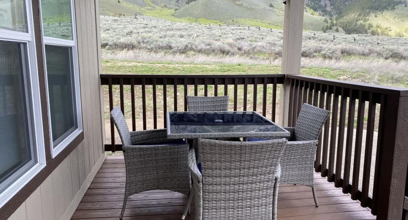 Table seats up to 4 people.