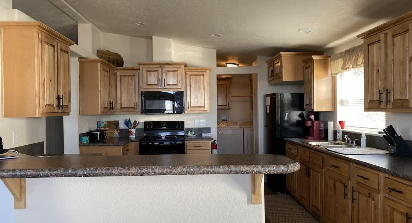 The entrance welcomes you to the kitchen area.