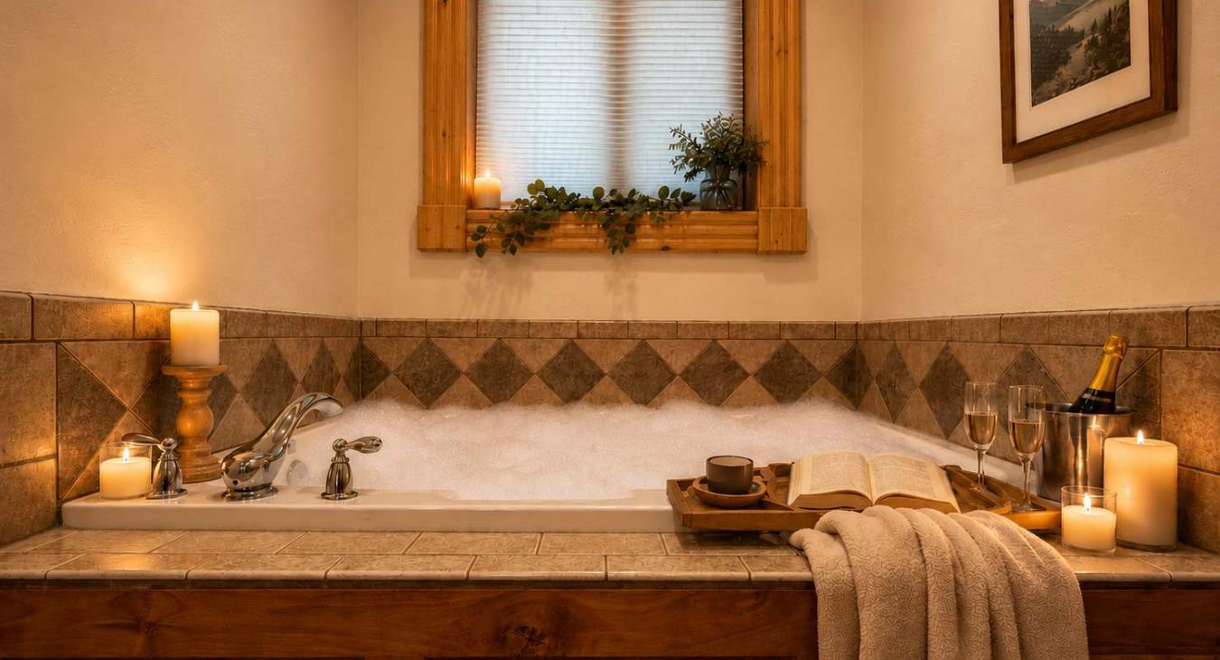 Relax for a long soak in the jetted tub.