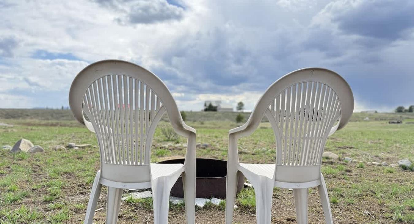 Beautiful open view from the fire pit.