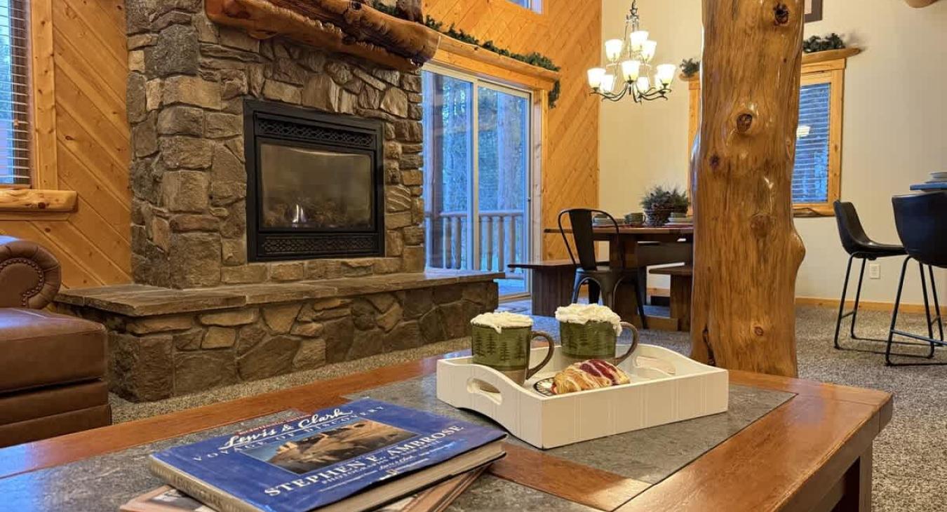 Enjoy the gas fireplace all year long.