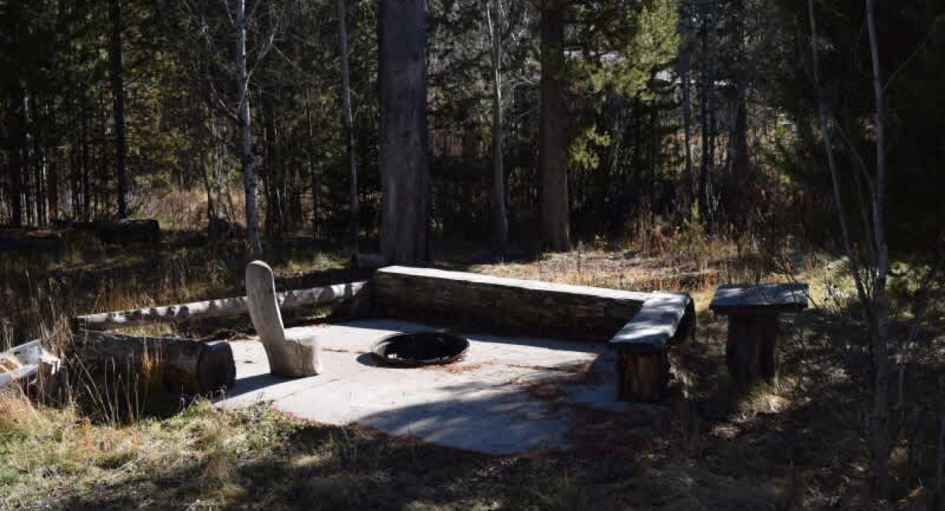 Fire pit located outside for your use.