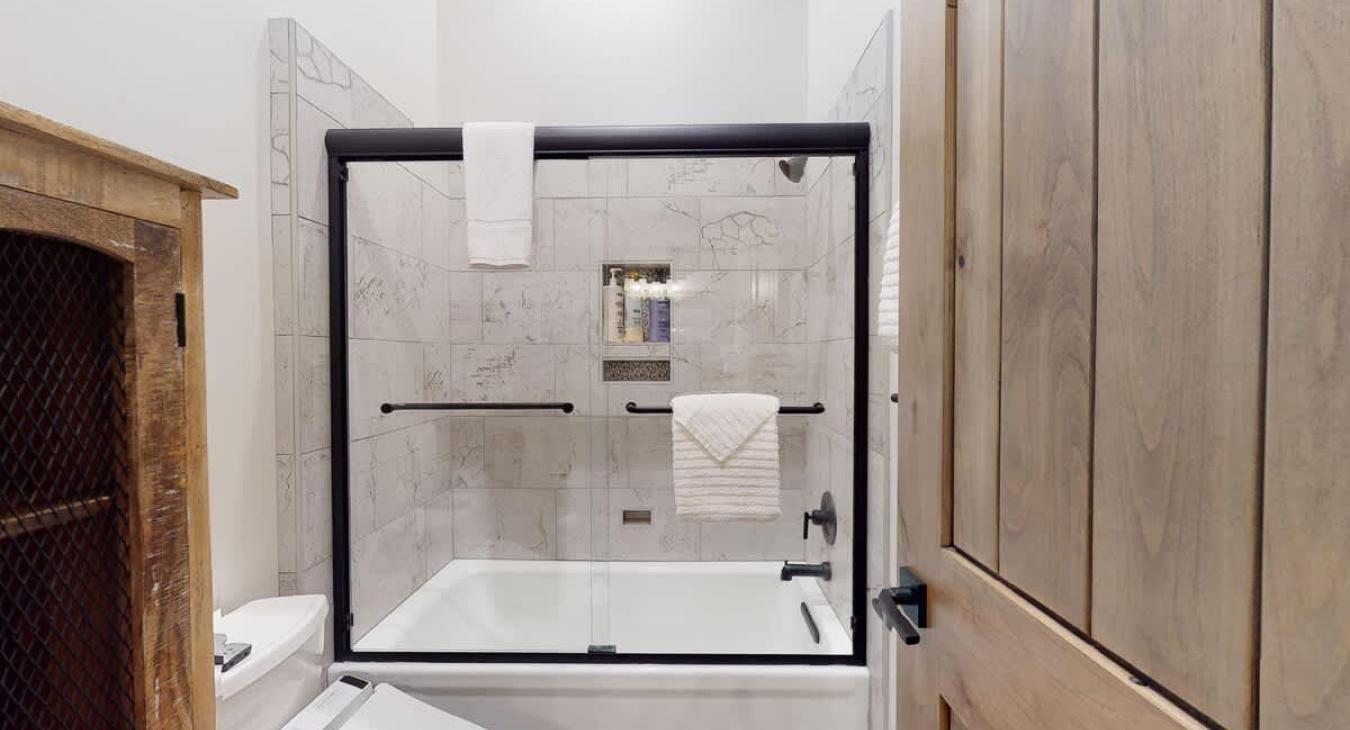 Standing/Tub shower combo in the second Jack and Jill bathroom.