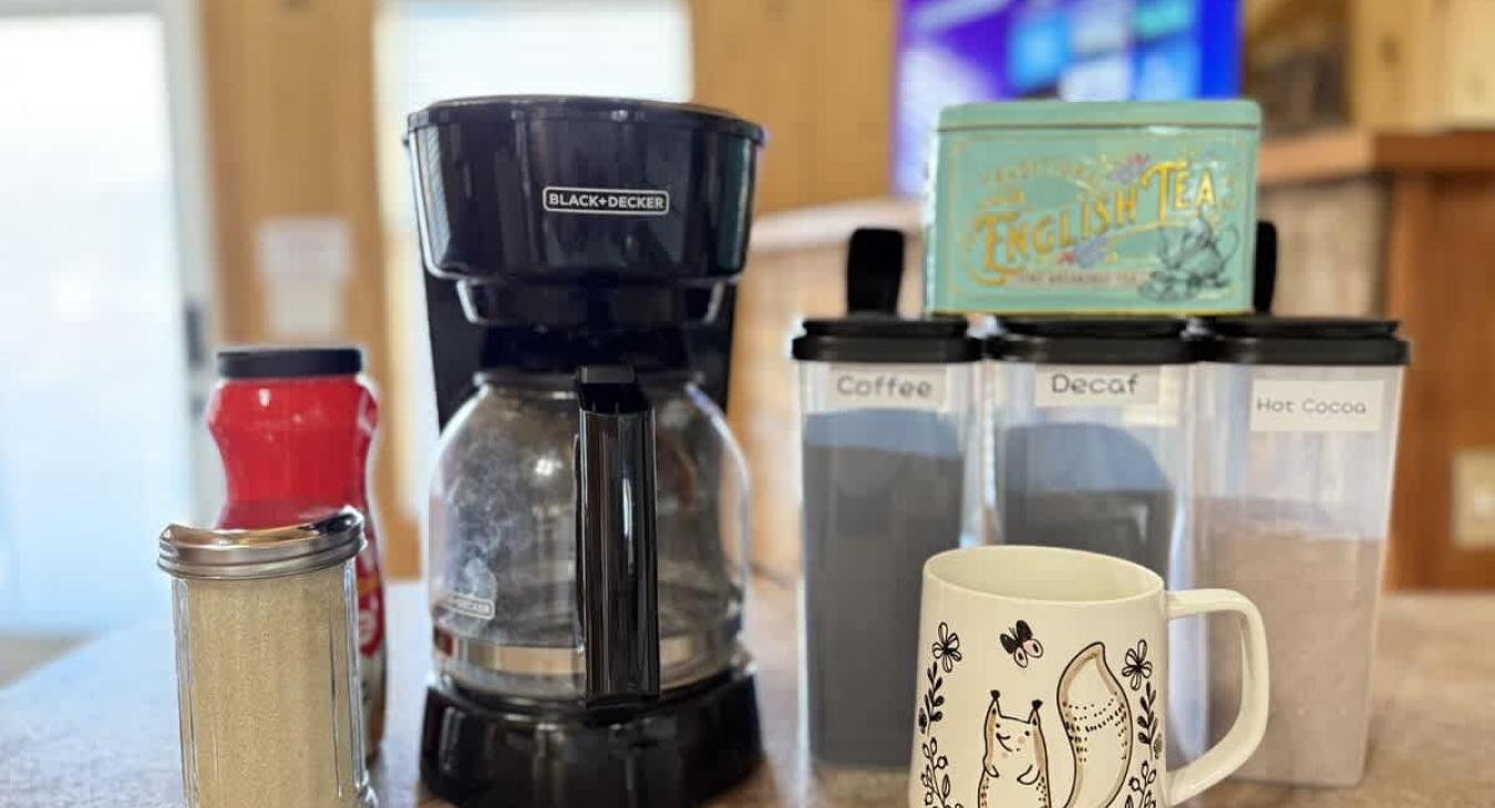 Coffee bar included in the cabin.