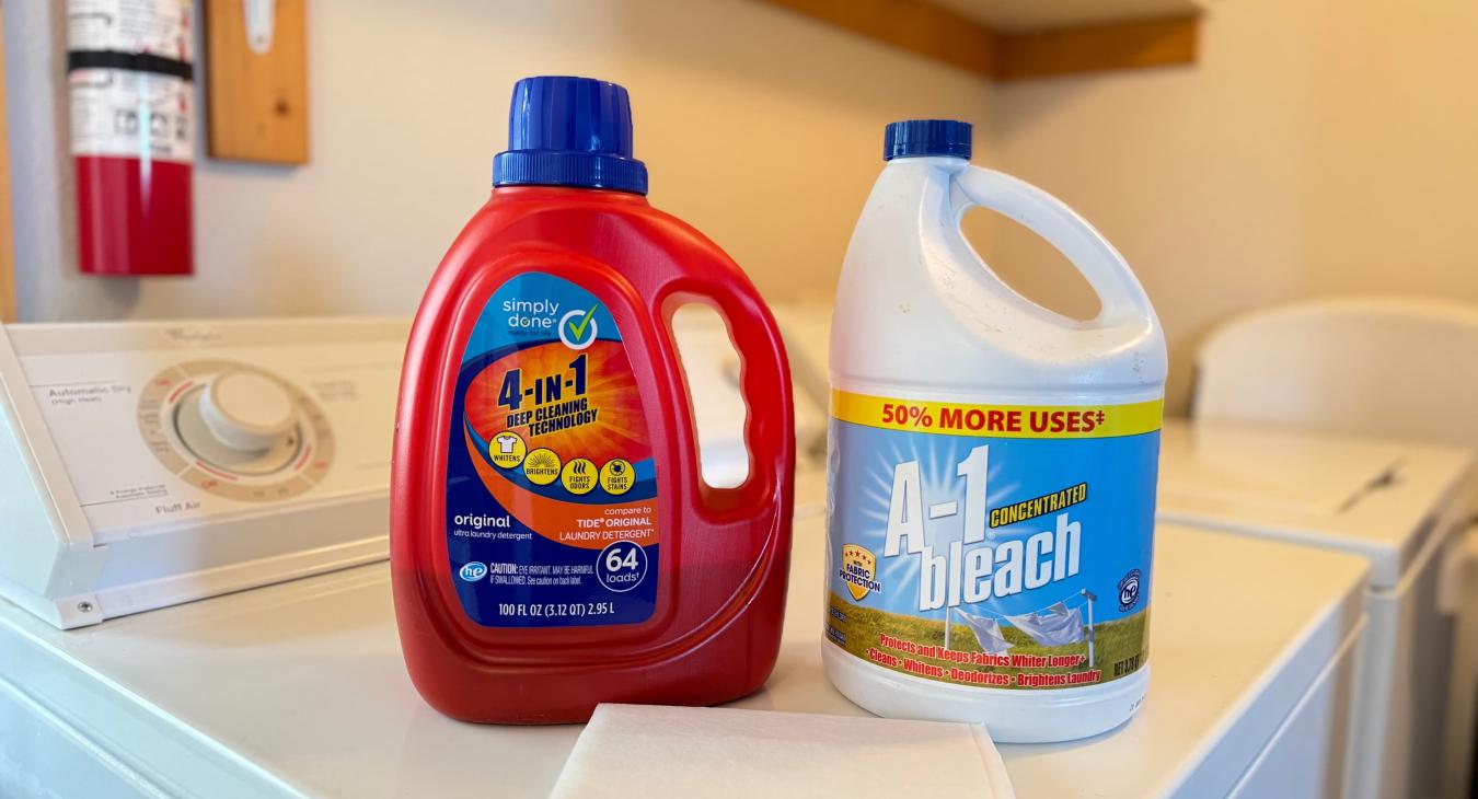 Laundry soap and dryer sheets provided