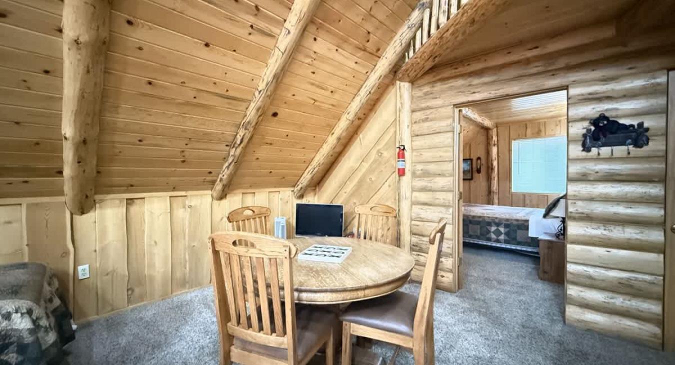 Small seating area upstairs.