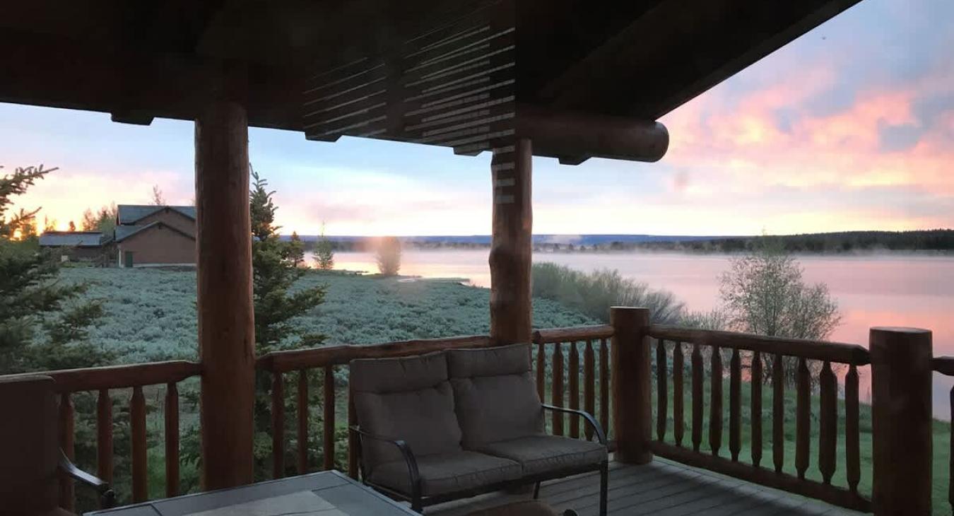 Enjoy the beautiful sunsets of Island Park from the deck.