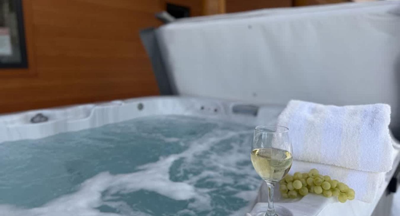 Relax in the hot tub.