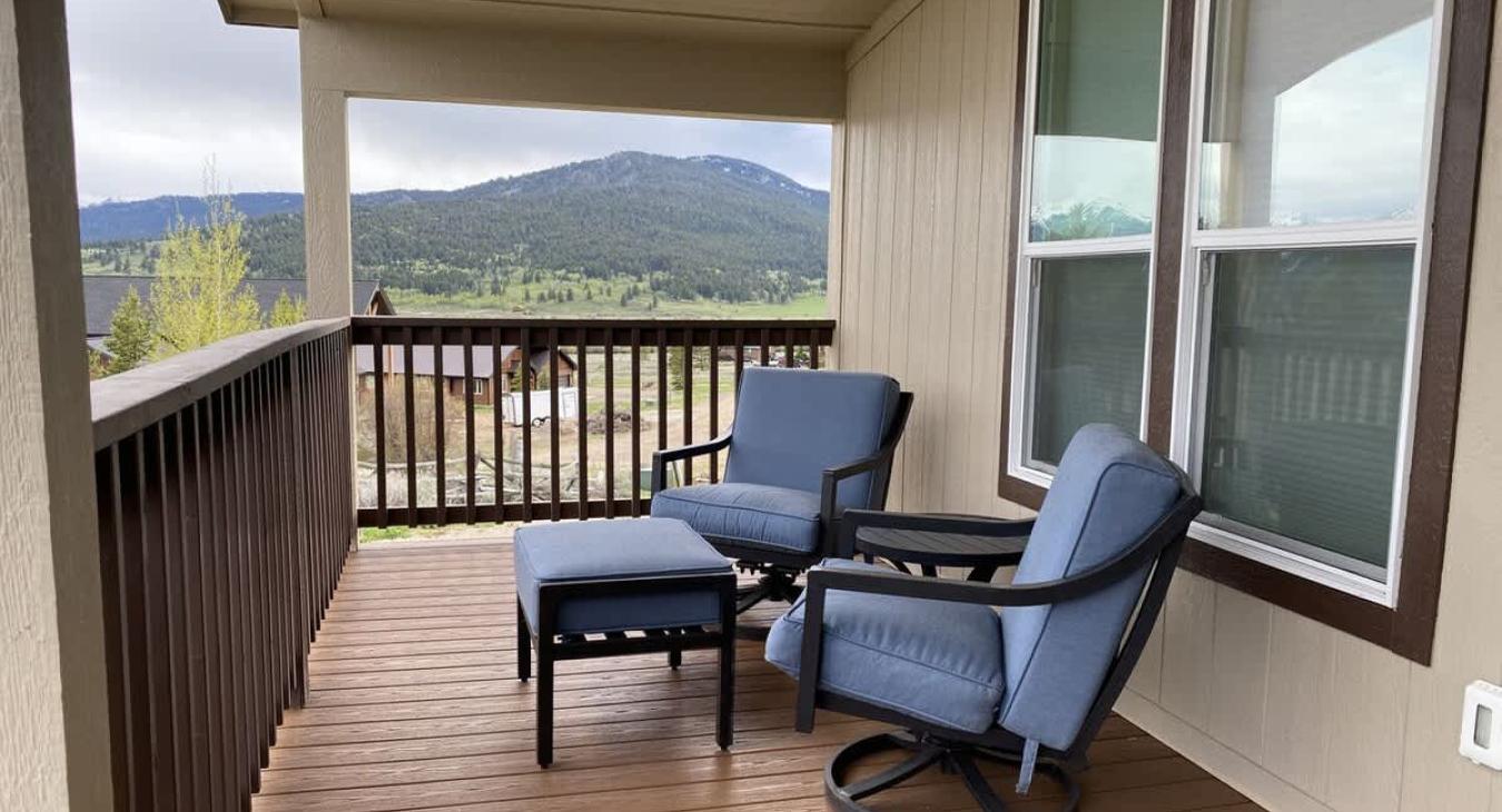 Outdoor seating on the patio.