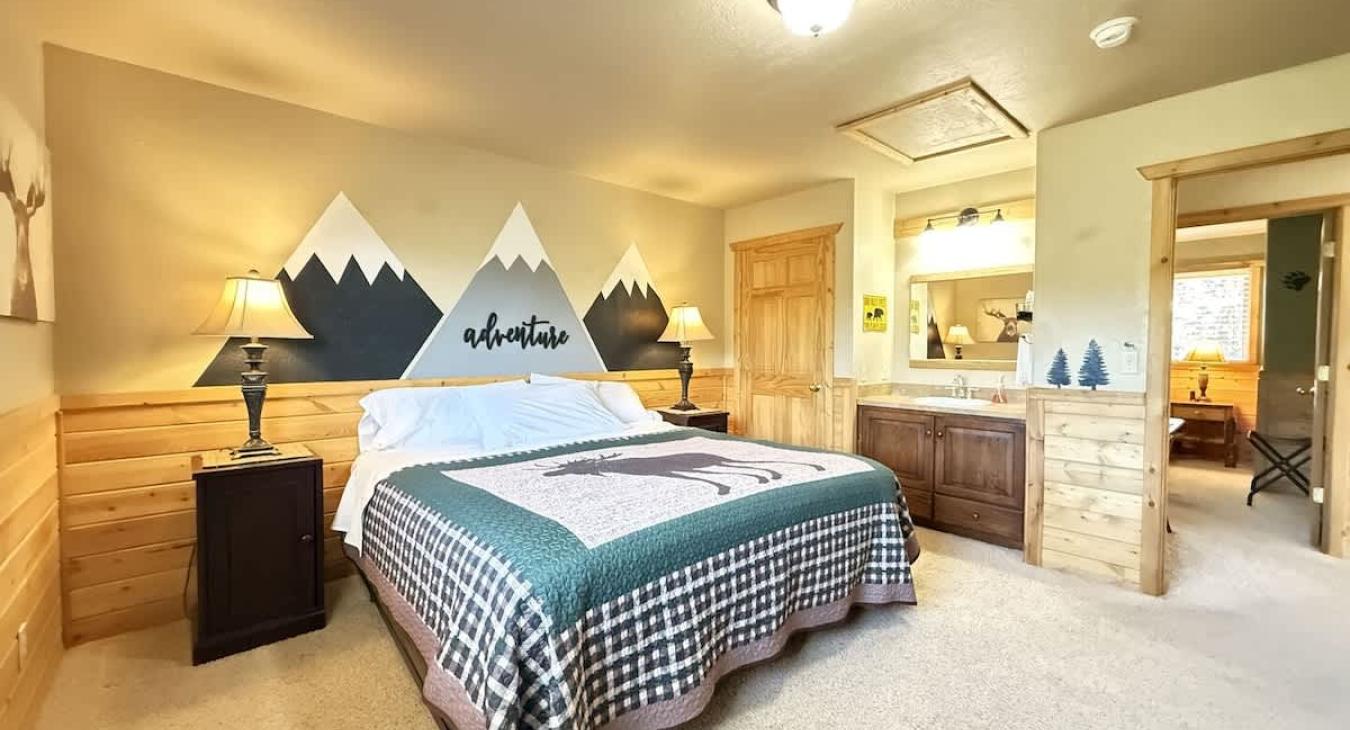 Upstairs Bedroom #1. Sink and hand towel is located in this bedroom.