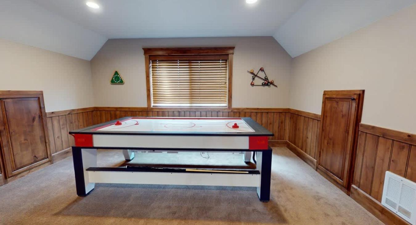 Game area perfect for friendly competition.