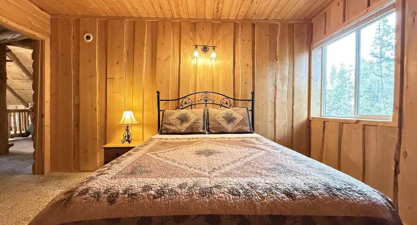 Lots of natural light flows in the room.