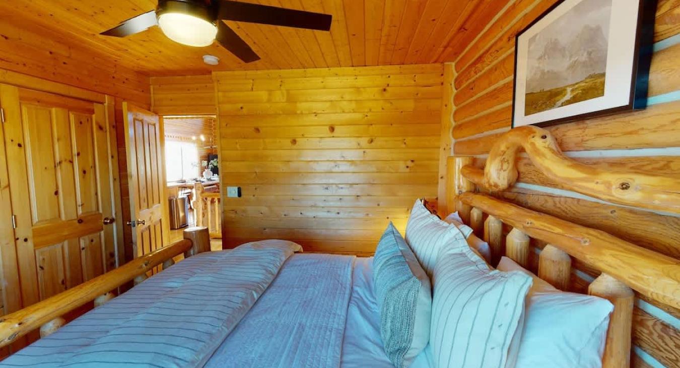 Bedroom #2 located on the main floor with a Queen size bed.