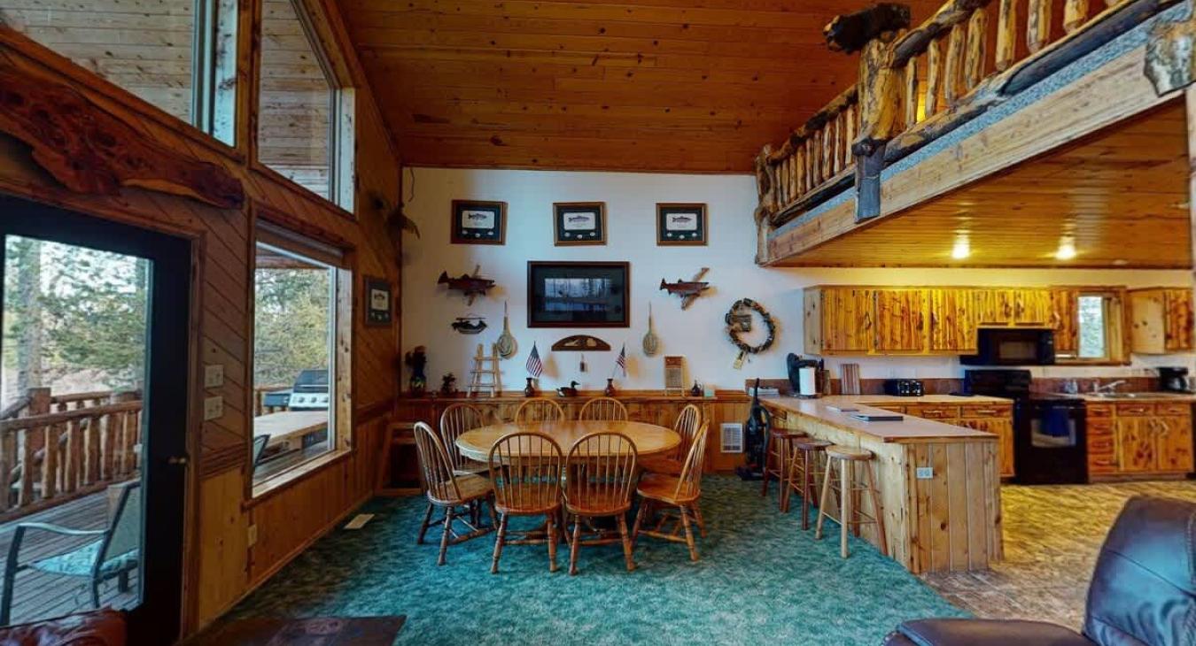 Seating for up to 6 people at the dining room table.