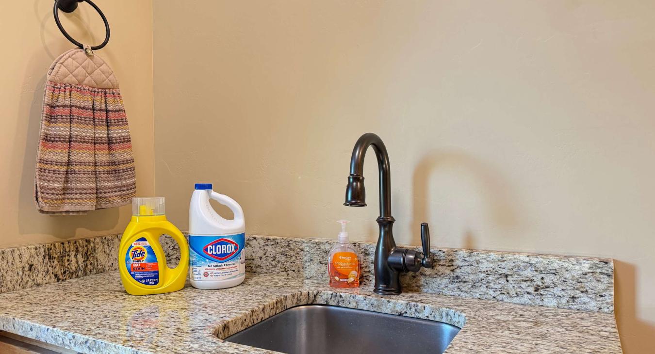 Laundry room sink with soap