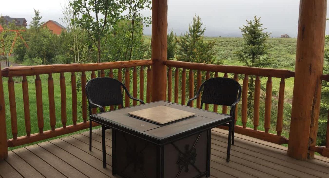 Large open deck with seating to enjoy the view.