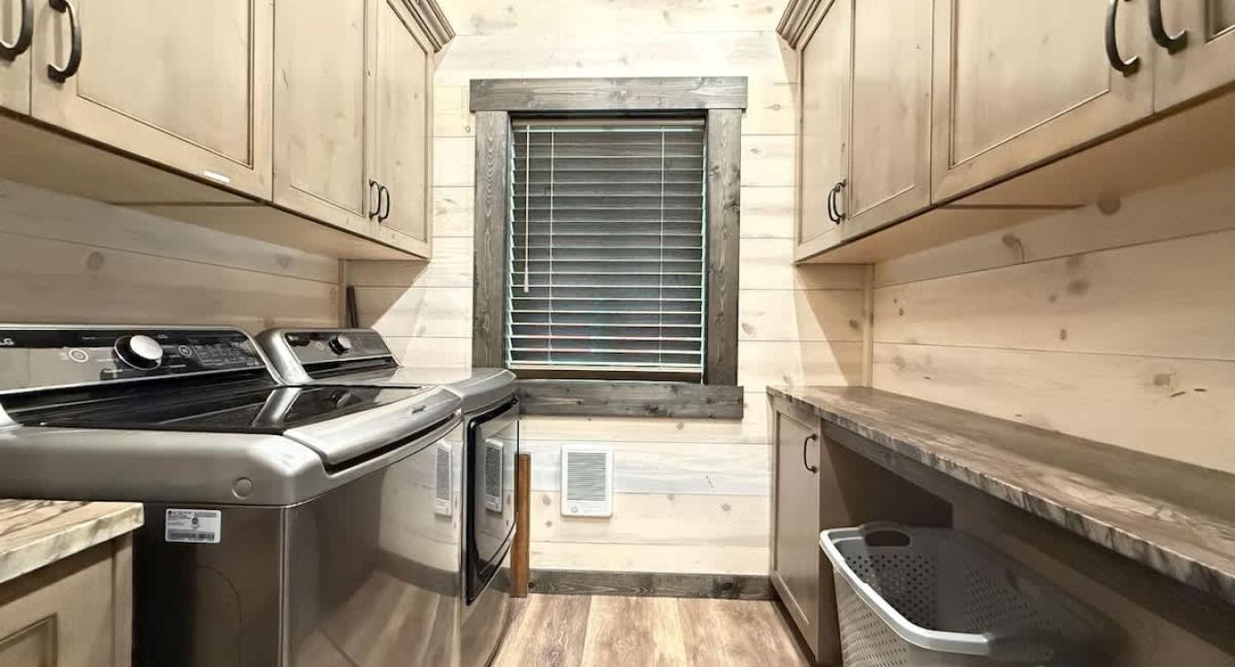 Washer and dryer available for your use with laundry soap provided.