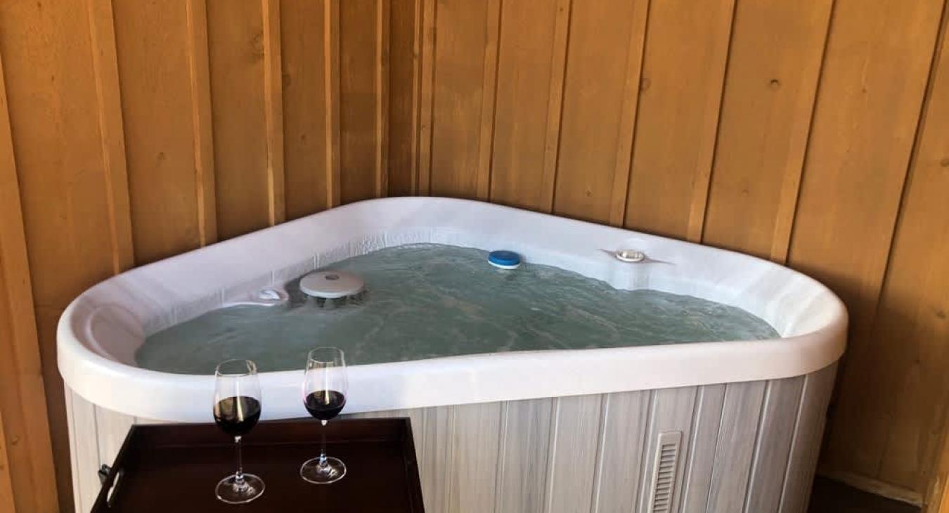 Hot tub available for your use, hot tub towels are provided.