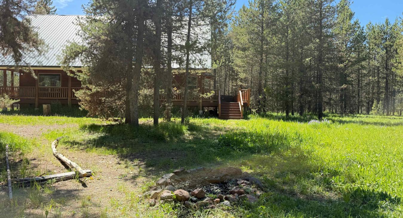 Fire pit view to the house.