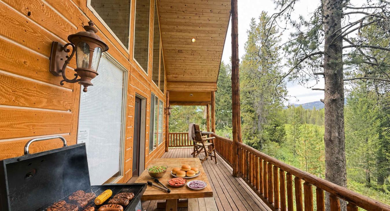 Grill and dining table available for your use on the outside deck.