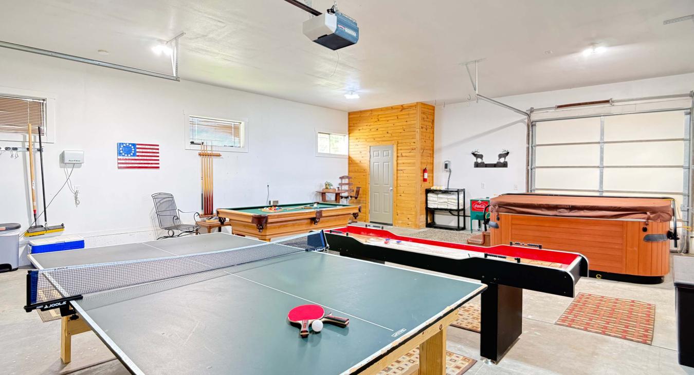 Enjoy a variety of games in this massive recreation space, beautifully set up with premium tables and plenty of room for everyone.