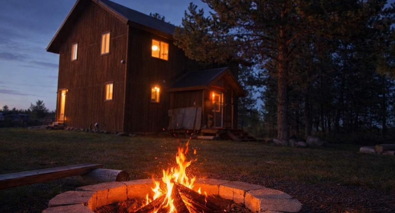 Hang out by the fire pit and tell campfire stories.