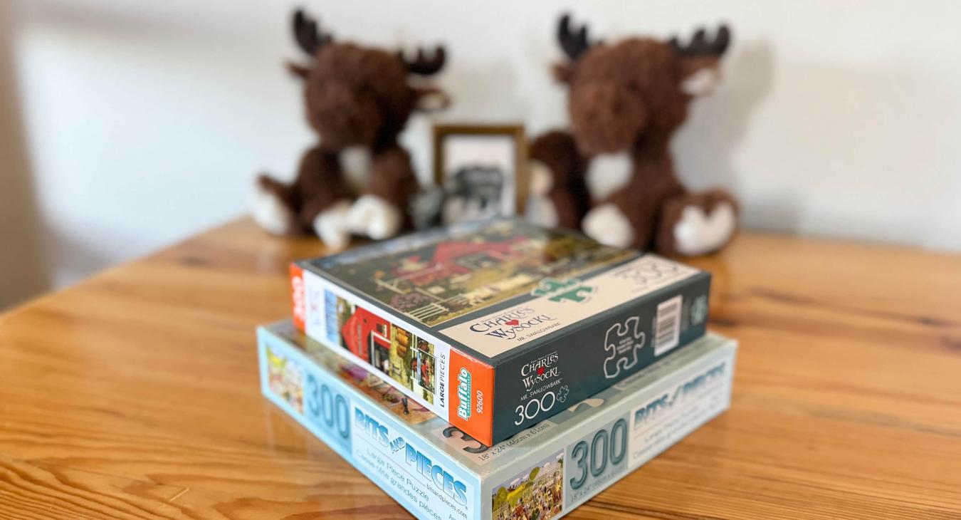 Sit and put a puzzle together to unwind