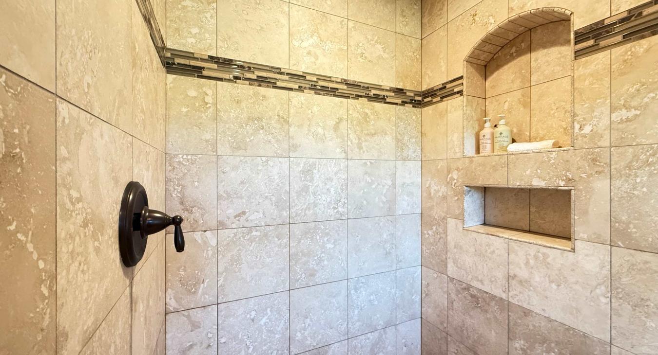 Master bathroom large walk in shower.