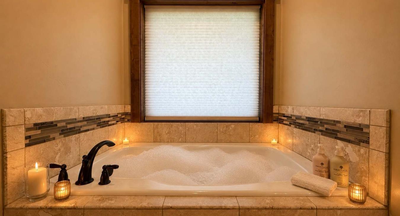 Relax in the Master bath tub