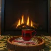 Relax by the fireplace with a good book and a hot cup of coffee