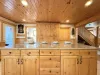 Large kitchen island that seats 4 comfortably.