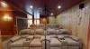 Basement living room with seating.