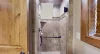 Spacious walk in shower.