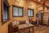 The open great room with rustic cabin decor.