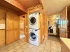 Stackable washer and dryer for you to clean your clothes during your stay.